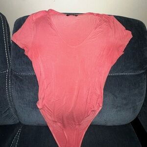 SHEIN Coral V-Neck Bodysuit